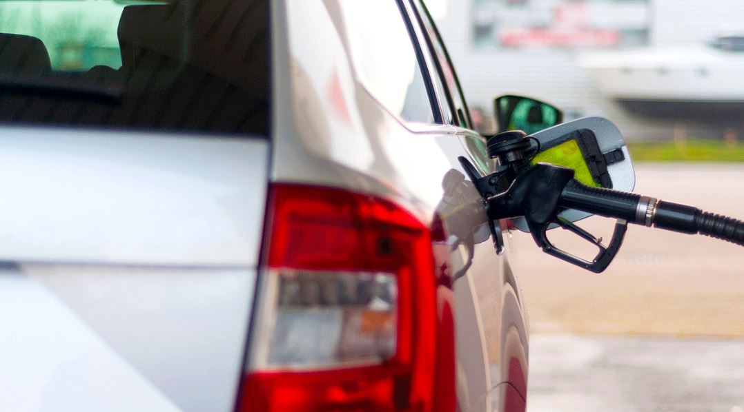 Fuelling a car at a petrol station