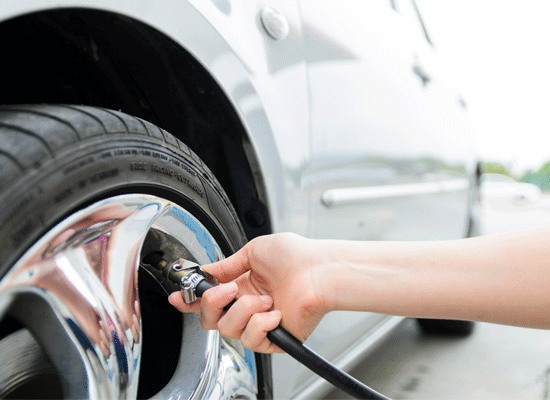 Inflating car tire through the air filter 