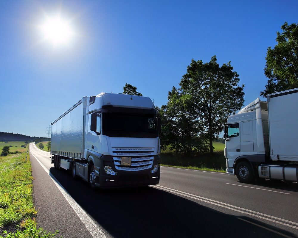 heavy-duty truck on the road 