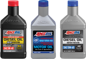 AMSOIL car diesel engine synthetic oil products - 3 bottles